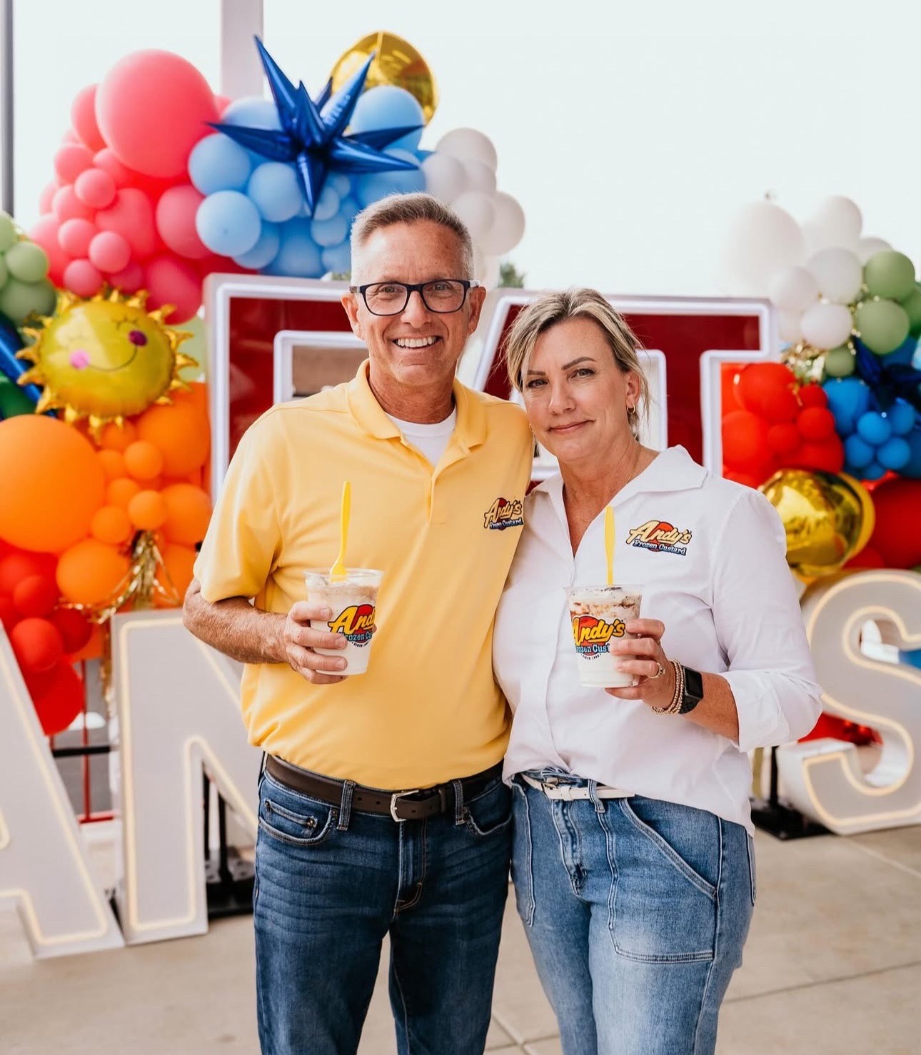 Andy's Frozen Custard Balloon Garland with Marquee Sign
