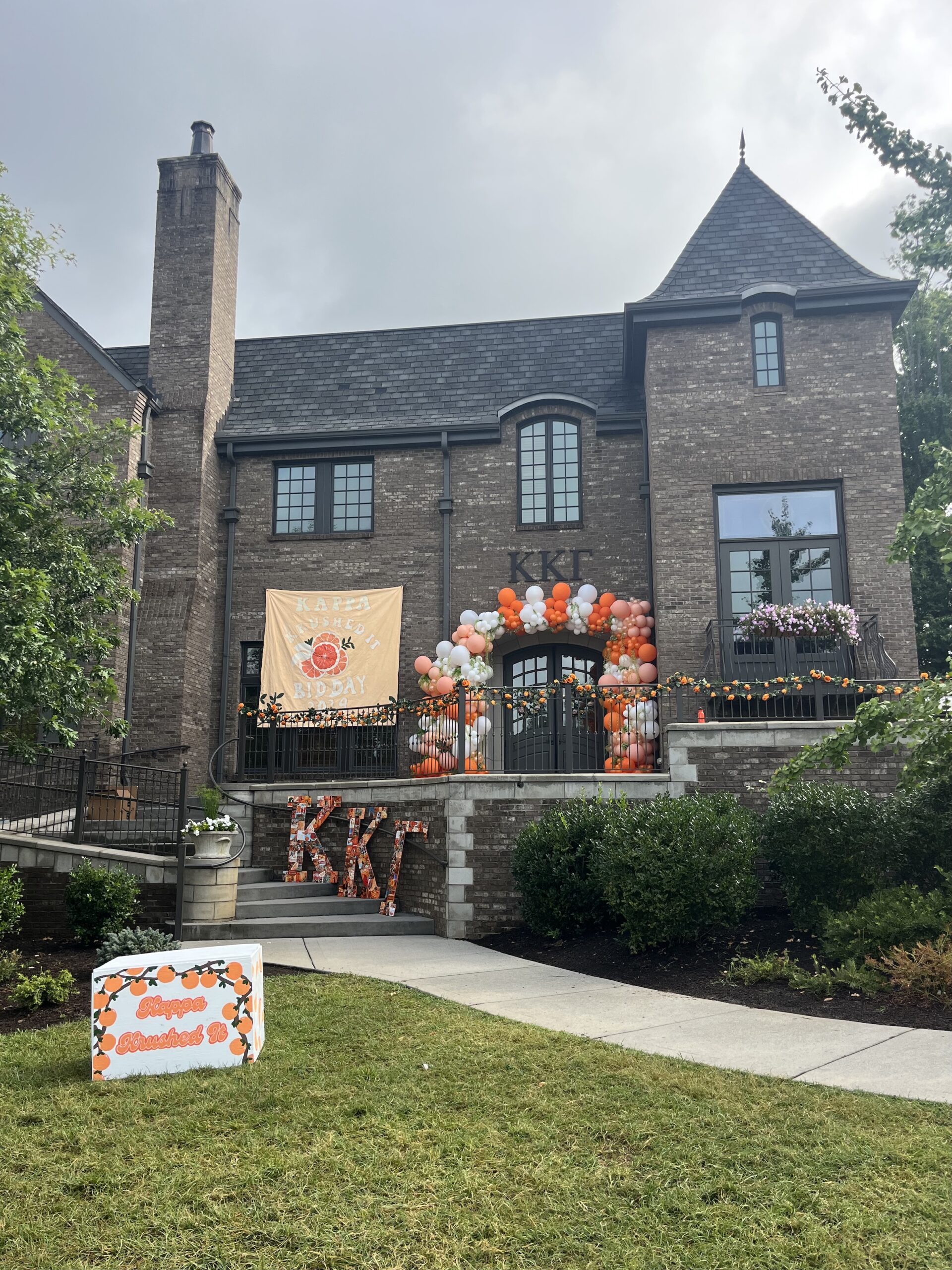 Sorority House Balloon Garland Around Doorway